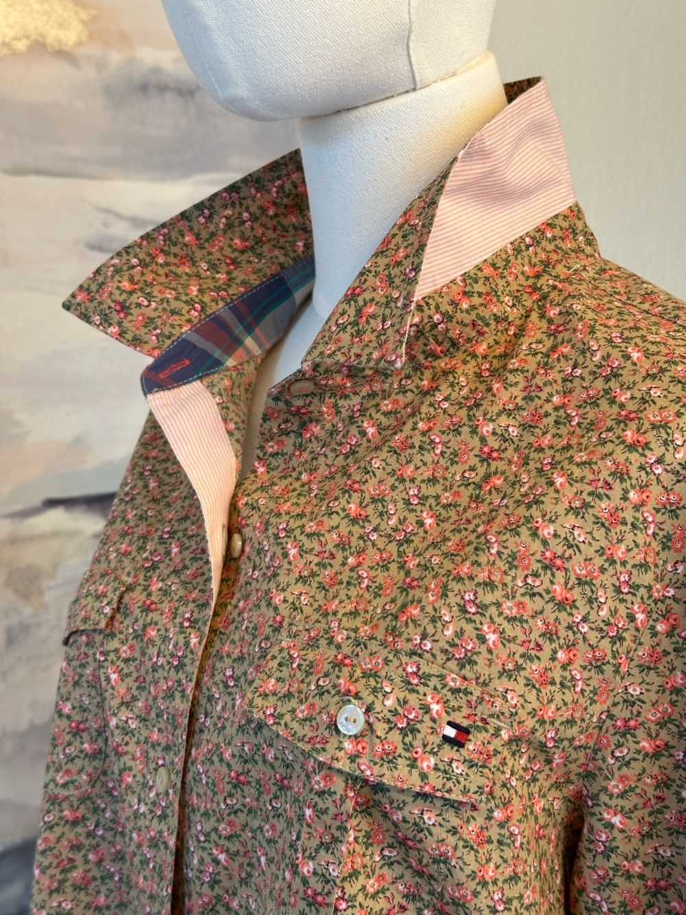 Tommy Hilfiger Floral Button-Down
Shirt - Vintage Preppy Cottagecore Boho
(XL)